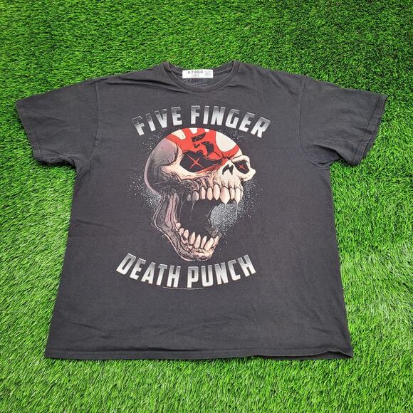 Five-Finger-Death-Punch Band Shirt XL 23x26 Faded-Black - Picture 1 of 13